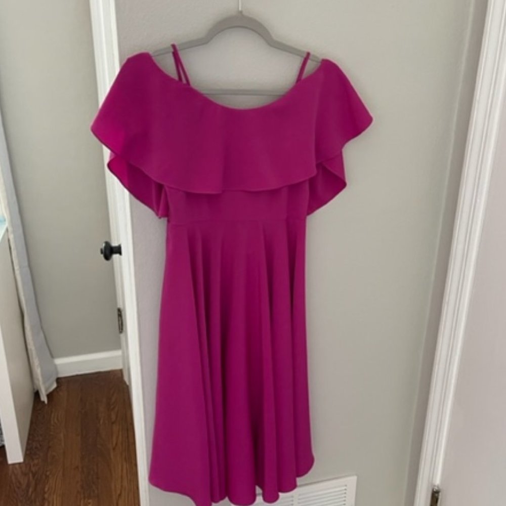 Cece Magenta Off the Shoulder Dress, Size 2